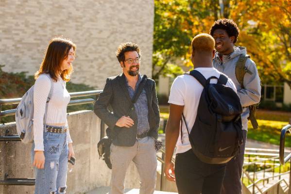 professor speaking to students