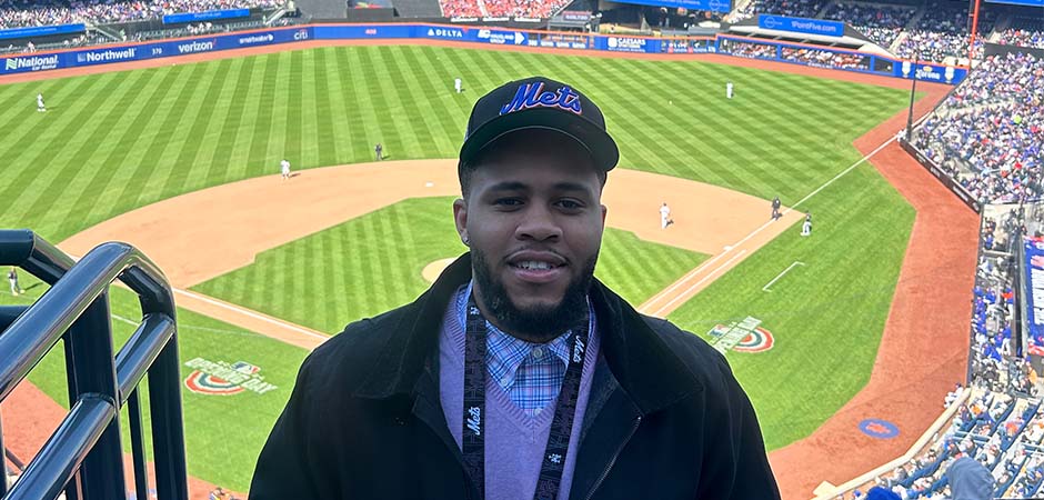 Justin Daniels at the baseball stadium